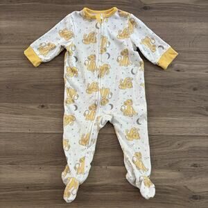 Unisex Disney Baby Lion King Simba Size 0-3mo Footed Zipper Sleeper Pajamas